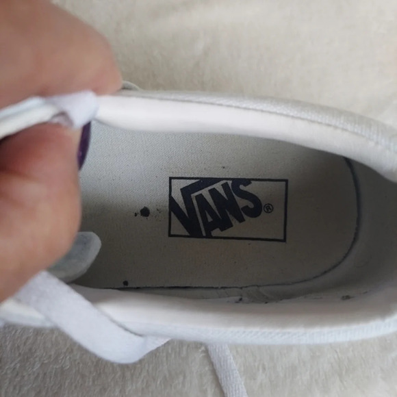 Handcrafted Colorful Doodles and Directions White Van's on white background - Picture 11 of 14